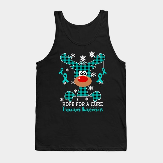 Reindeer Hope For A Cure Ovarian Awareness Christmas Tank Top by HomerNewbergereq